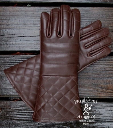 Gloves - Padded Leather Fencing Gloves Brown